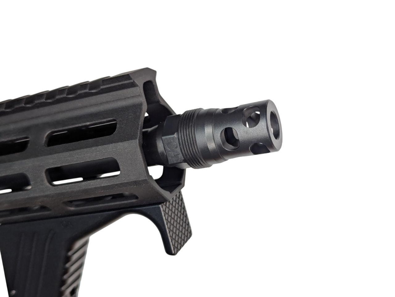 Comstock Muzzle Brake (1/2-28, 9mm bore) Plan-B Compatible Suppressor Mount - Image 2