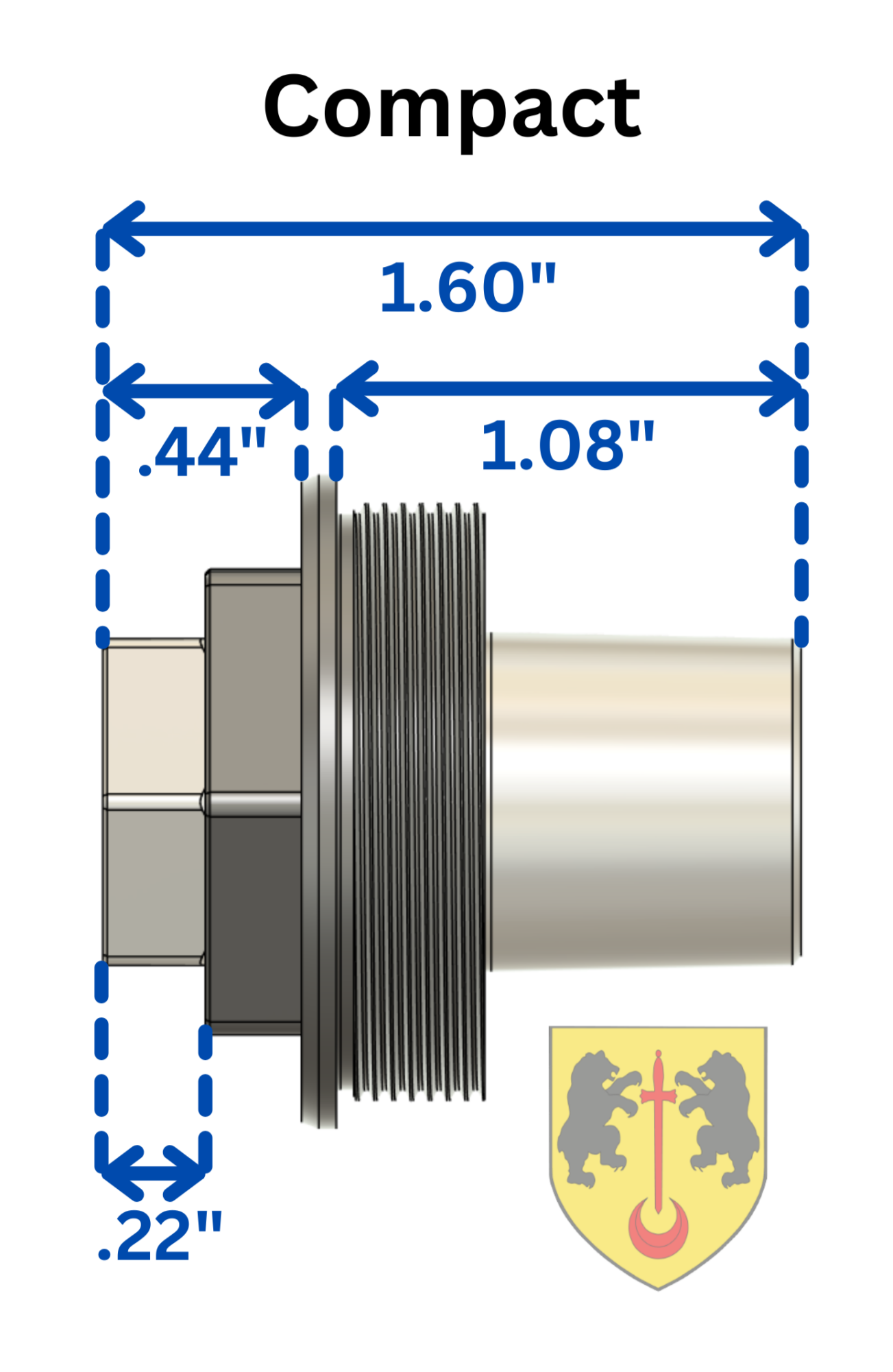 Comstock Facemount - Compact Muzzle Brake (M14x1 LH) Plan-B Suppressor Mount - Image 4